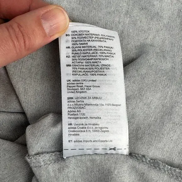 Adidas Grey Essentials Aeroready Graphic Logo Performance Hoodie Size XL - Picture 10 of 13